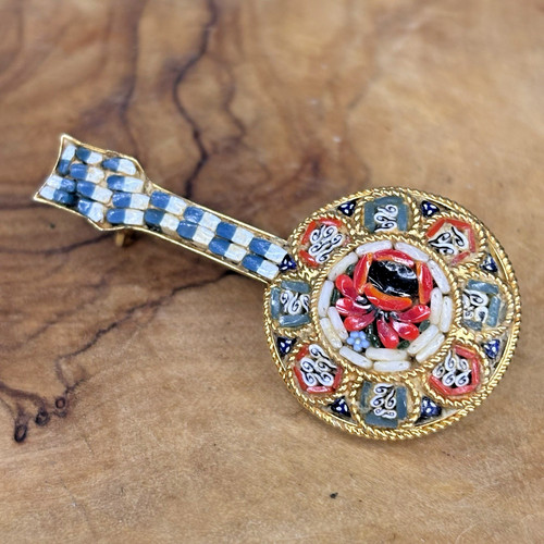 Vintage mosaic banjo mandolin - banjo,