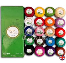 20 Best Colours Anchor Pearl Cotton Embroidery Crochet Thread ball size 8,85m UK