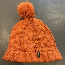 FINISTERRE Orange Angora Wool Bobble BEANIE HAT
