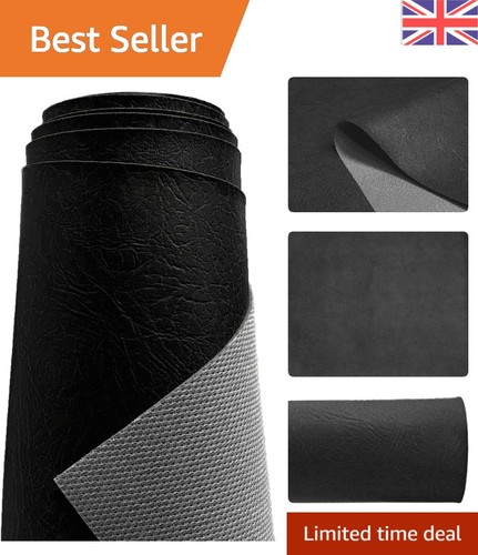 Black faux leather upholstery - leather,