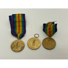 3 x WWI Victory Medals Awarded to "Cpl West Staff Regt GNR Nichols - RA"