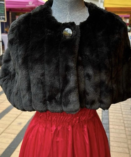 Faux fur cape gatsby - (s),