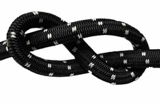 ELASTIC BUNGEE ROPE SHOCK CORD TIE DOWN BLACK WHITE VARIOUS LENGTH / THICKNESS