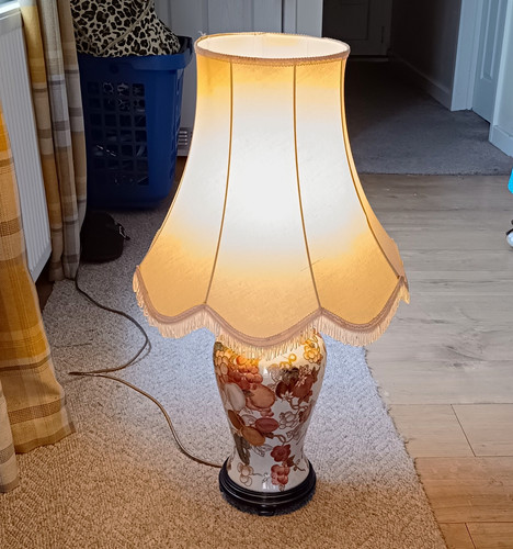 Ceramic floral table lamp - table,