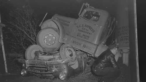1940s overturned truck - overturned,
