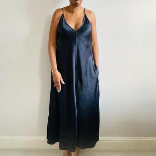 Zara black satin - maxi, dress
