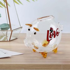 Glass Pig Figurine Piggy Bank