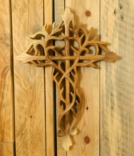 Wooden cross carving - cross,