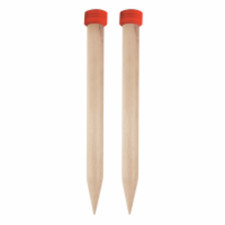 KnitPro Pair of Big Jumbo Birch Knitting Needles 35mm x 40cm, squared off points