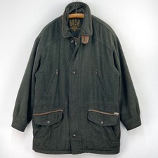 Bush Loden Wool Coat Mens 44 XL Green Tweed Shooting Hunting Field Jacket