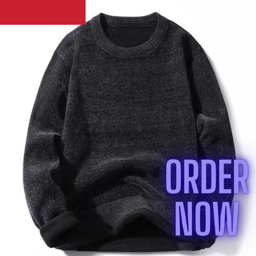 Men wool blend sweater - blend, neck