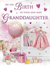 Congratulations On The Birth Of Your Granddaughter Card. 19x13cm (8x6 Inches)