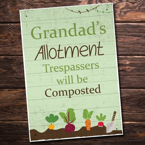 Personlaised allotment sign - allotment,