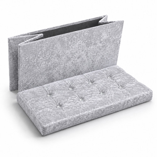 Crushed velvet ottoman storage - crushed,