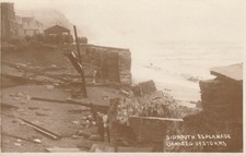 RP Sidmouth Esplanade damaged by storms. Devon postcard