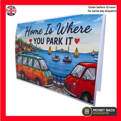 Camper van greeting - van, home