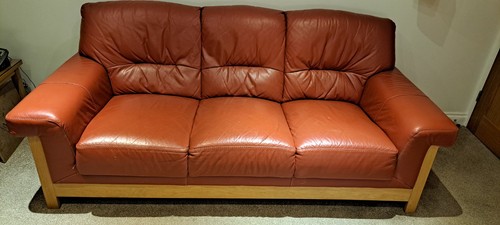 Dfs leather sofa - dfs, seater