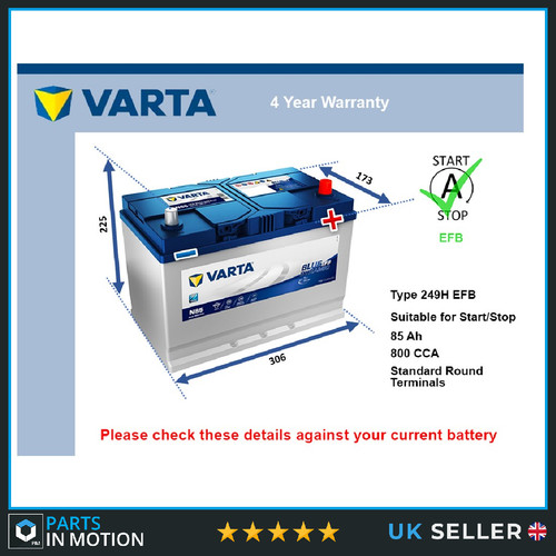 Efb car battery fits - efb,