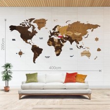 Wooden world map - 3d,, 24
