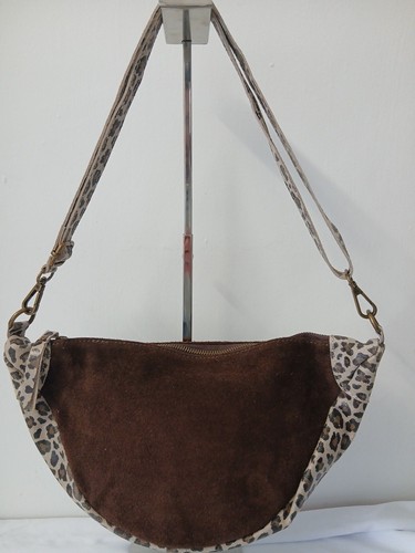 Suede tan and leather leopard - suede,