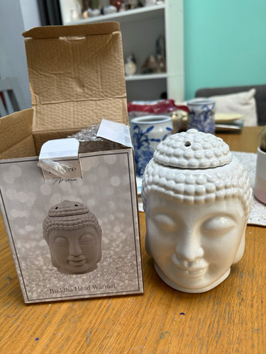 White glossy ceramic buddha - glossy,