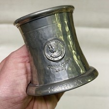 1937 British Hammered Mini Pewter Tankard Mug Cup Of King George VI Coronation