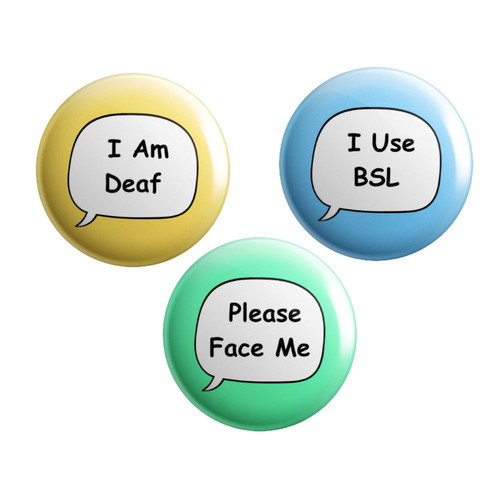 Deaf communication badge set - deaf,