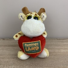 Flamingo Land Giraffe Soft Toy Red Heart Souvenir