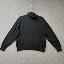 White Of Hawick woman's jumper 44 100% pure cashmere black roll neck Scotland