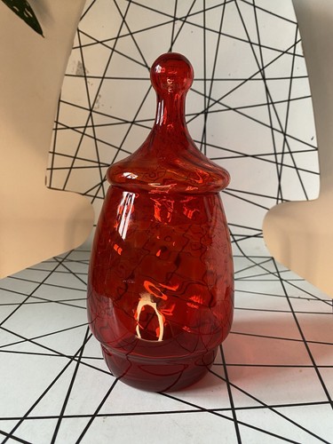 Red art glass bon - art,