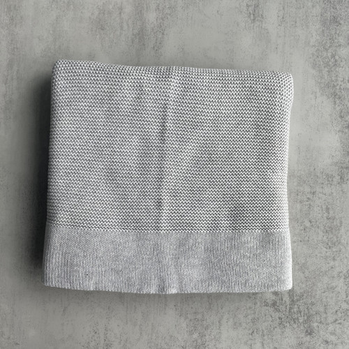 Plain knitted baby blanket