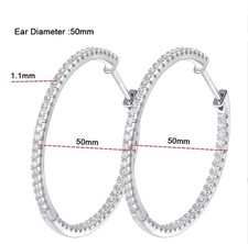 2ct Hoop Earrings White Gold
