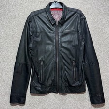 Superdry Leather Jacket Mens