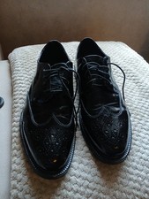 Mens River Island Black Patent Shoes Size 11