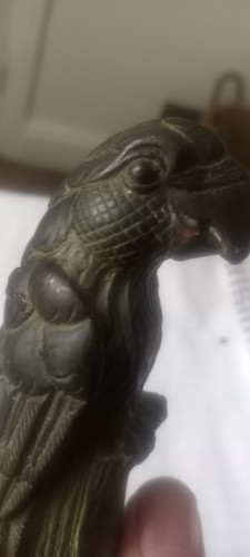 Vintage bronze parrot walking - vintage,