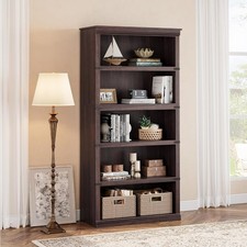 Cherry 5-Tier Wooden Bookcase