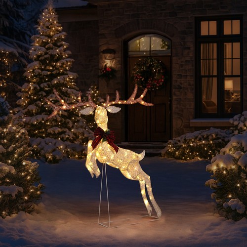 Lighted jumping reindeer - 1.5m,