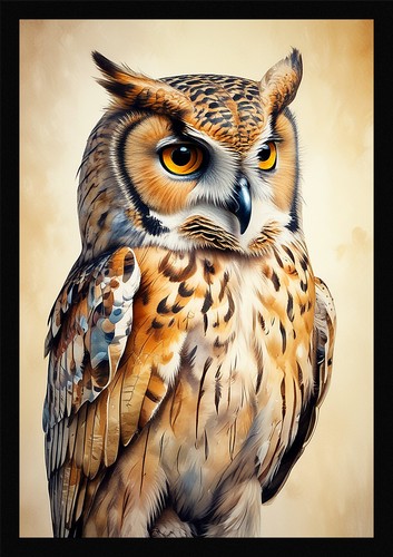Intimate owl framed wall - owl,