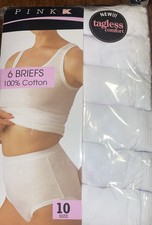 Vintage Kmart Pink K High Cut White Cotton Brief Panties Size 10  New In Package