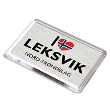 FRIDGE MAGNET - I Love Leksvik, Nord-Trondelag - Norway