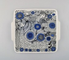 Esteri Tomula (1920-1998), Arabia, Finland. Pastoraali tray in porcelain.