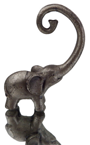 Elephant silver ring holder - elephant,