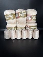 6 X 50 Grams Of 2/3 Ply 100% Cashmere Wool Yarn,+ 6 X 20 Grams Light Beige Marl