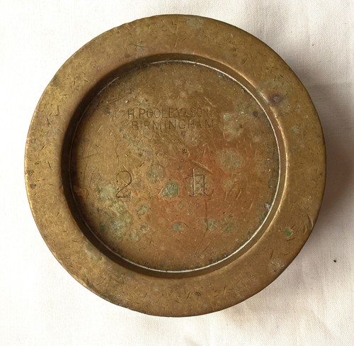 Antique 2lb brass scale weight - 2lb,