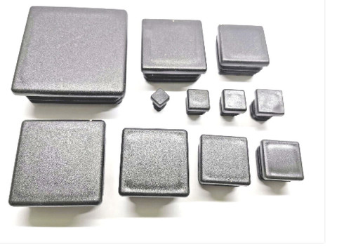 Square black plastic - square, caps