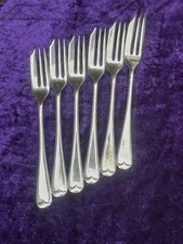 VINTAGE SILVER PLATED EPNS CAKE FORKS OLD ENGLISH PATTERN SET OF 6
