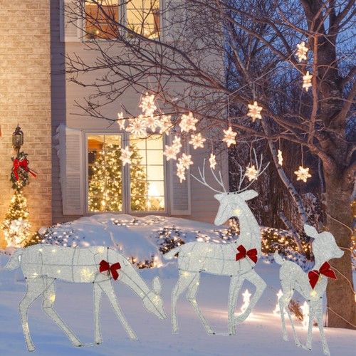 Reindeer family lighted deer - reindeer,