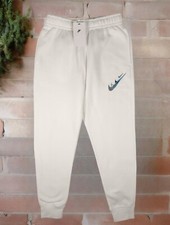 Nike Sportswear Fleece Double Swoosh Men's Joggers Small White FZ1379-100 New✅️