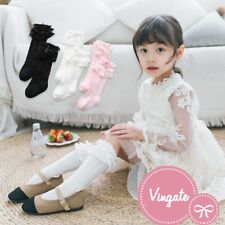 Girls Babys Toddlers Frilly Vintage Knee High Wedding School Socks 0-7Years