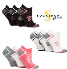 Womens Sport Trainer Socks Performance Half Cushioned Tech 3 Pairs 4-8 SOCKSHOP